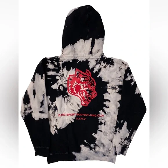 Darc Sport Weight Lifting Sweatshirts Darc Sport Men's Wolves Forever Bodybuilding Club Tie Dye Hoodie Sweatshirt